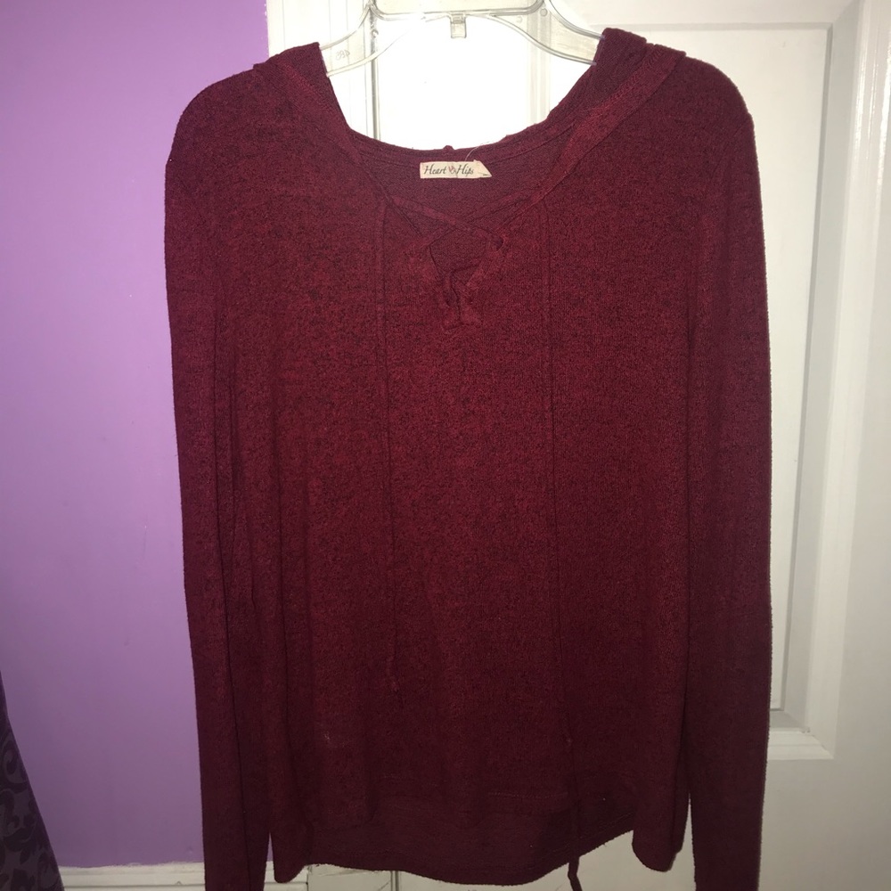 Red Cross-neck Top